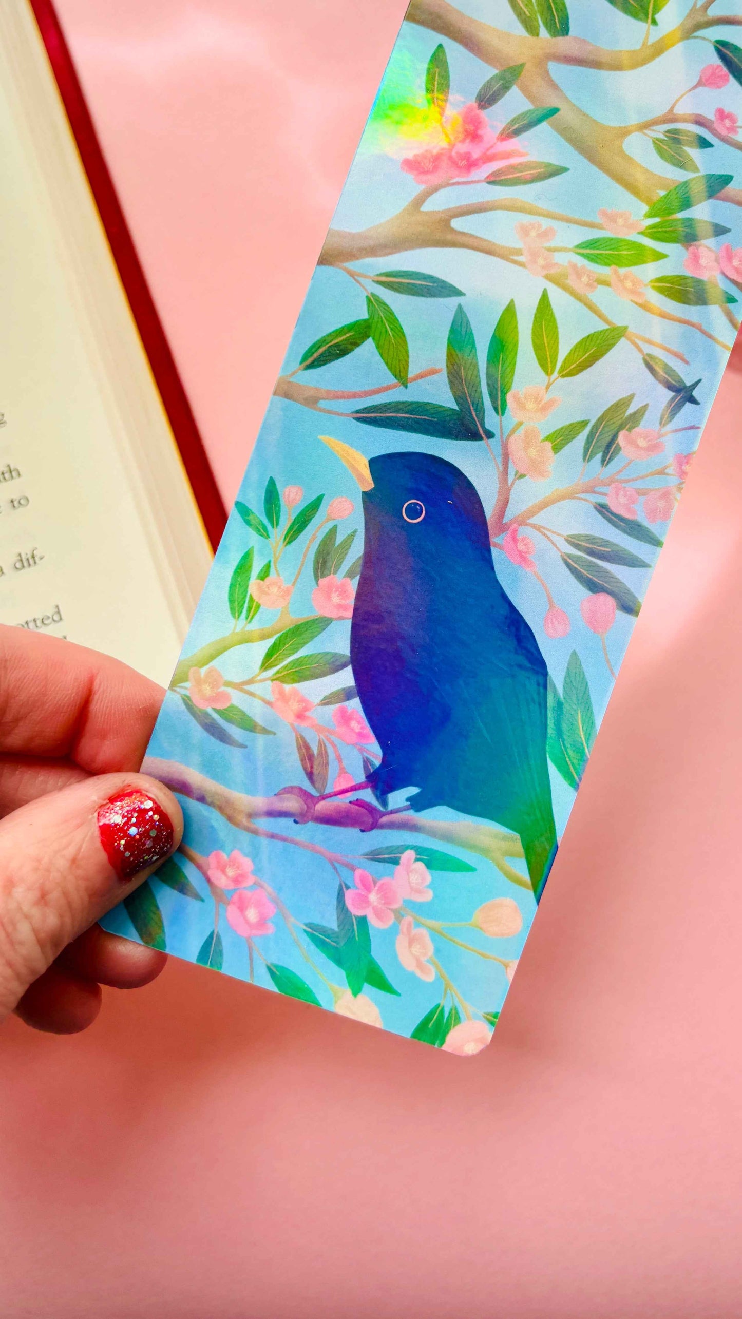 Blackbird Handmade Holographic Bookmark