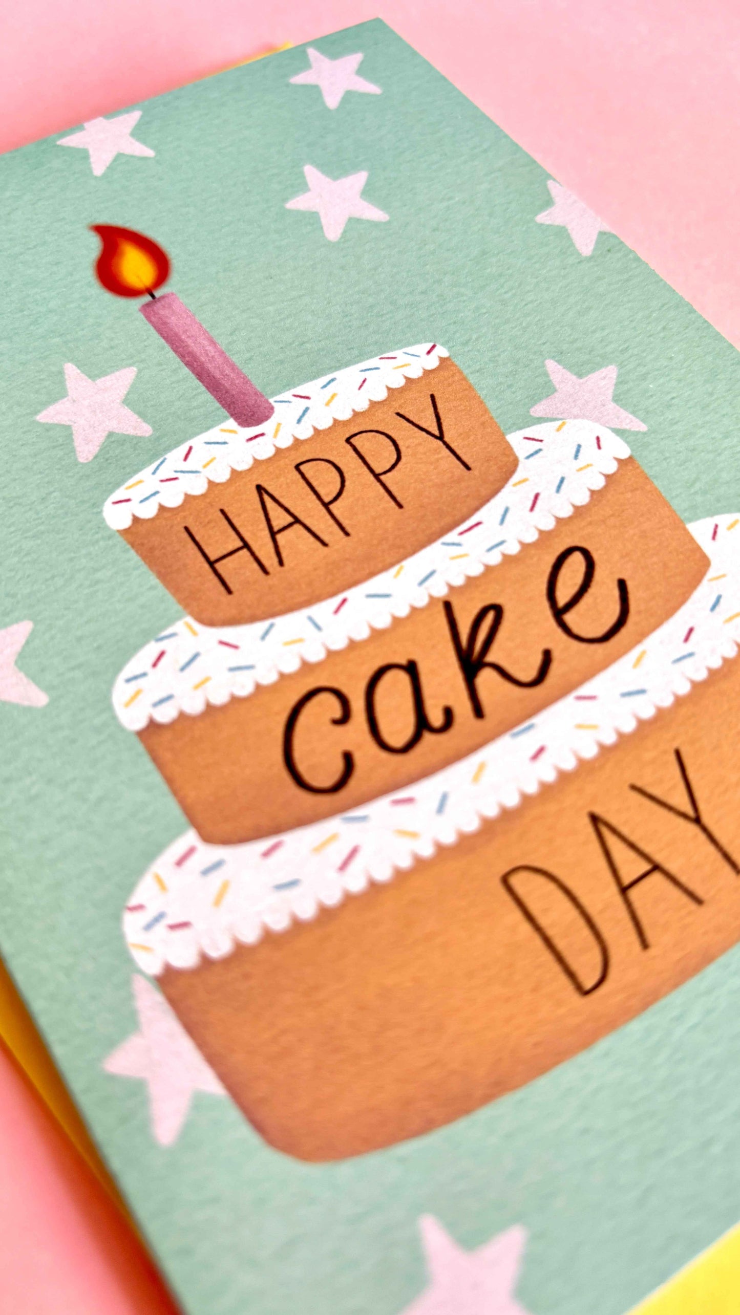 Happy Cake Day Card- Cute Handmade Food Based Greetings Card
