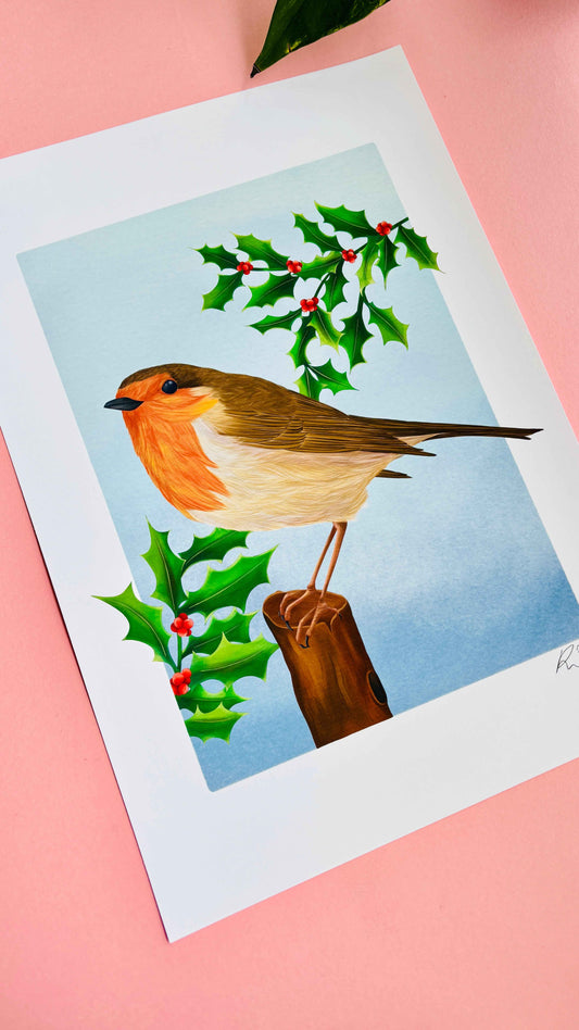 Robin Art Print- Nature Inspired Wall Art