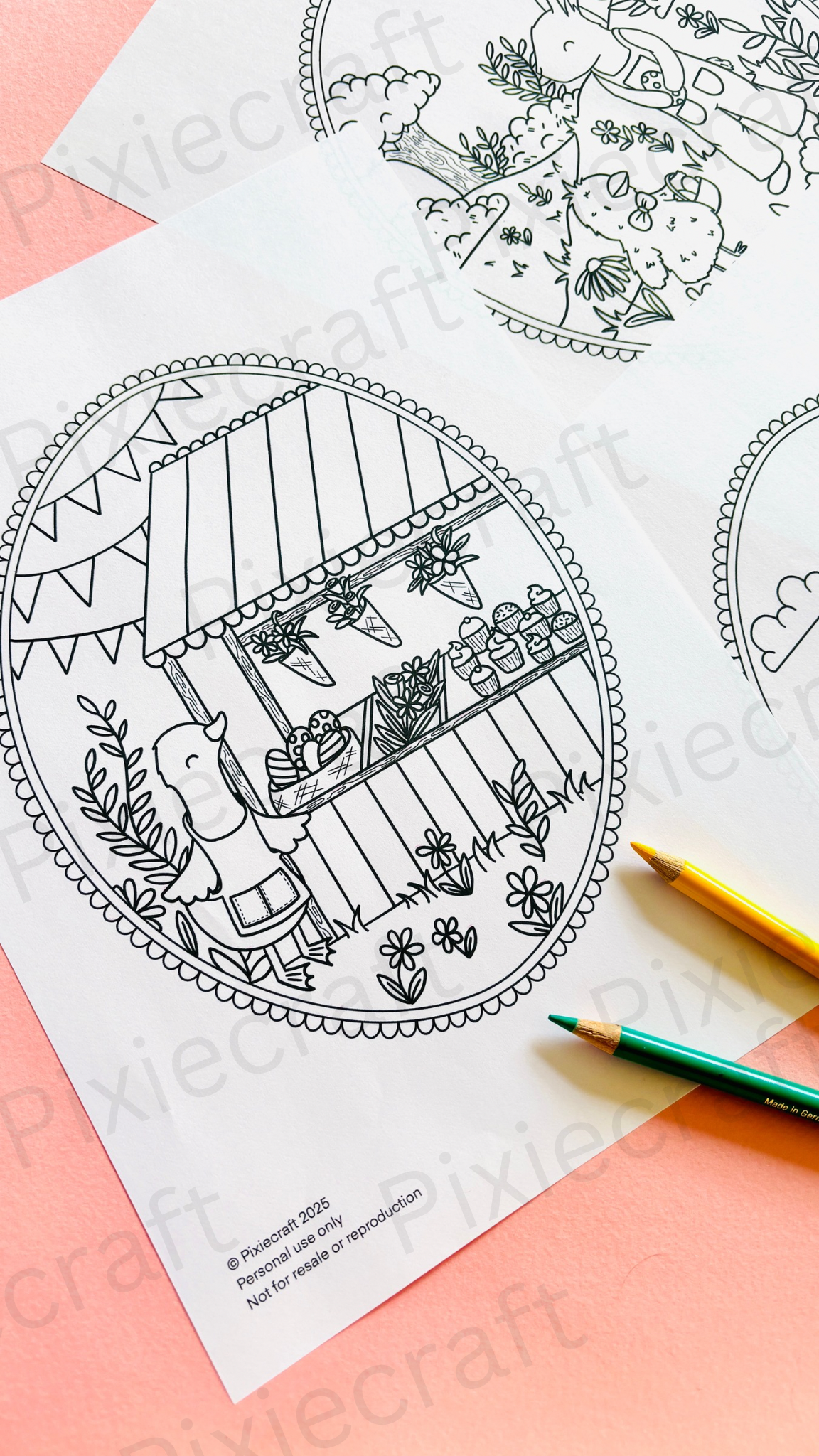 Easter Animals Colouring Pages: Instant Download Set of 3