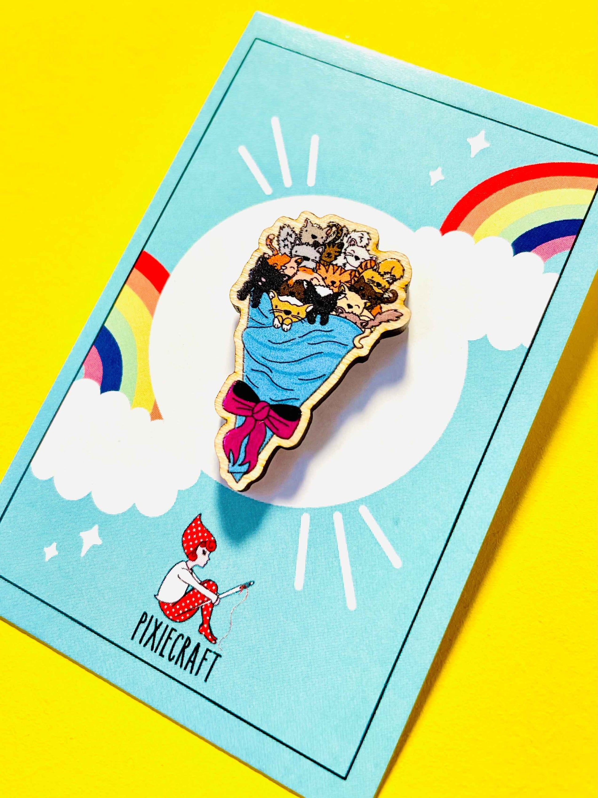 Bouquet of Kittens Pin Badge