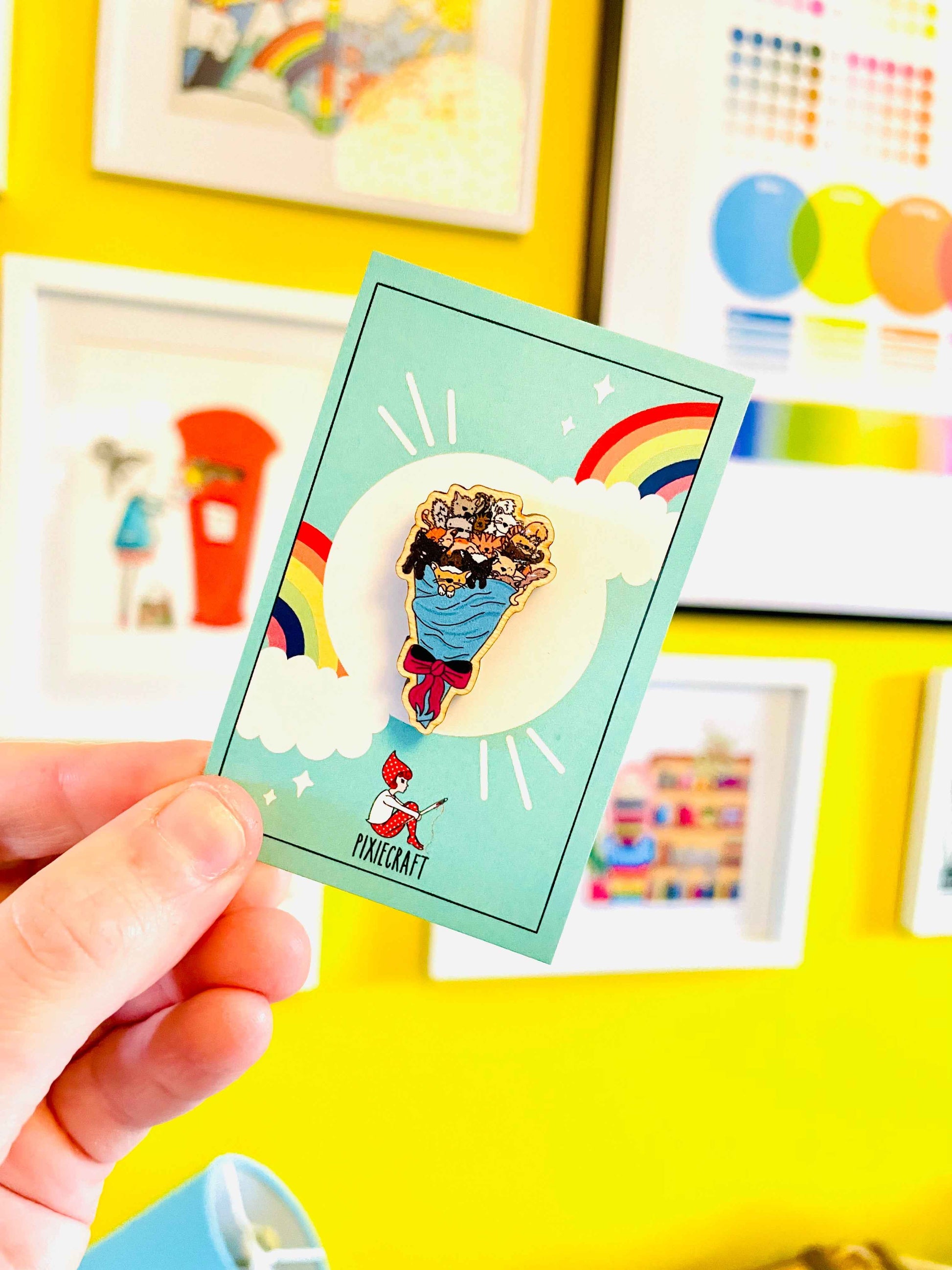 Bouquet of Kittens Pin Badge