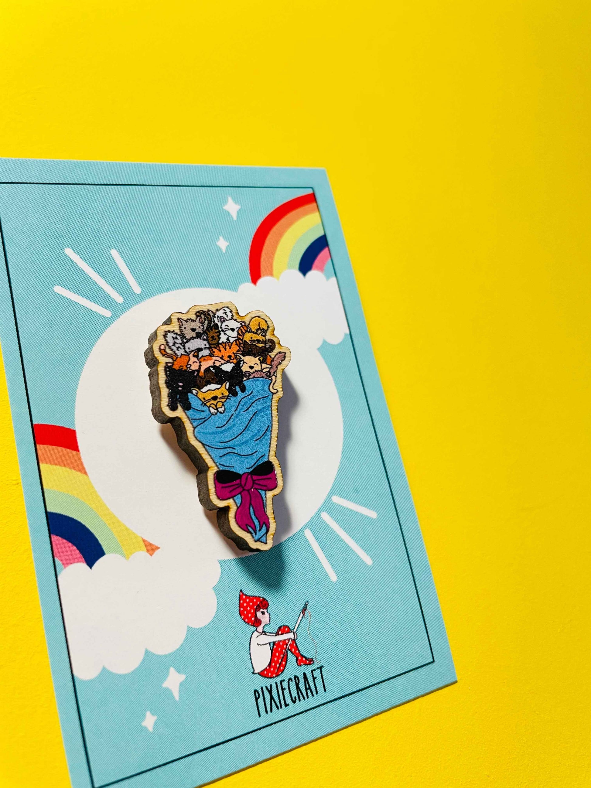 Bouquet of Kittens Pin Badge