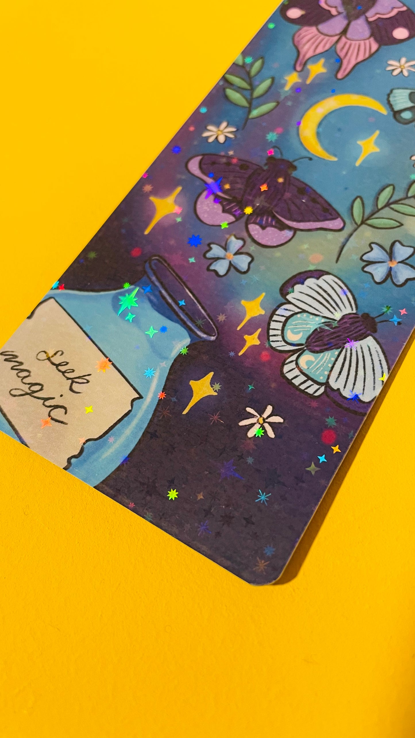 Witchy magic moth bookmark