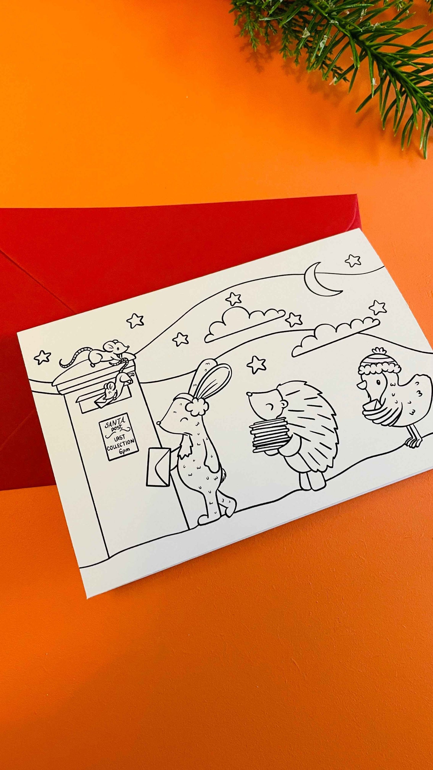 Colour your own Christmas cards: set of 4