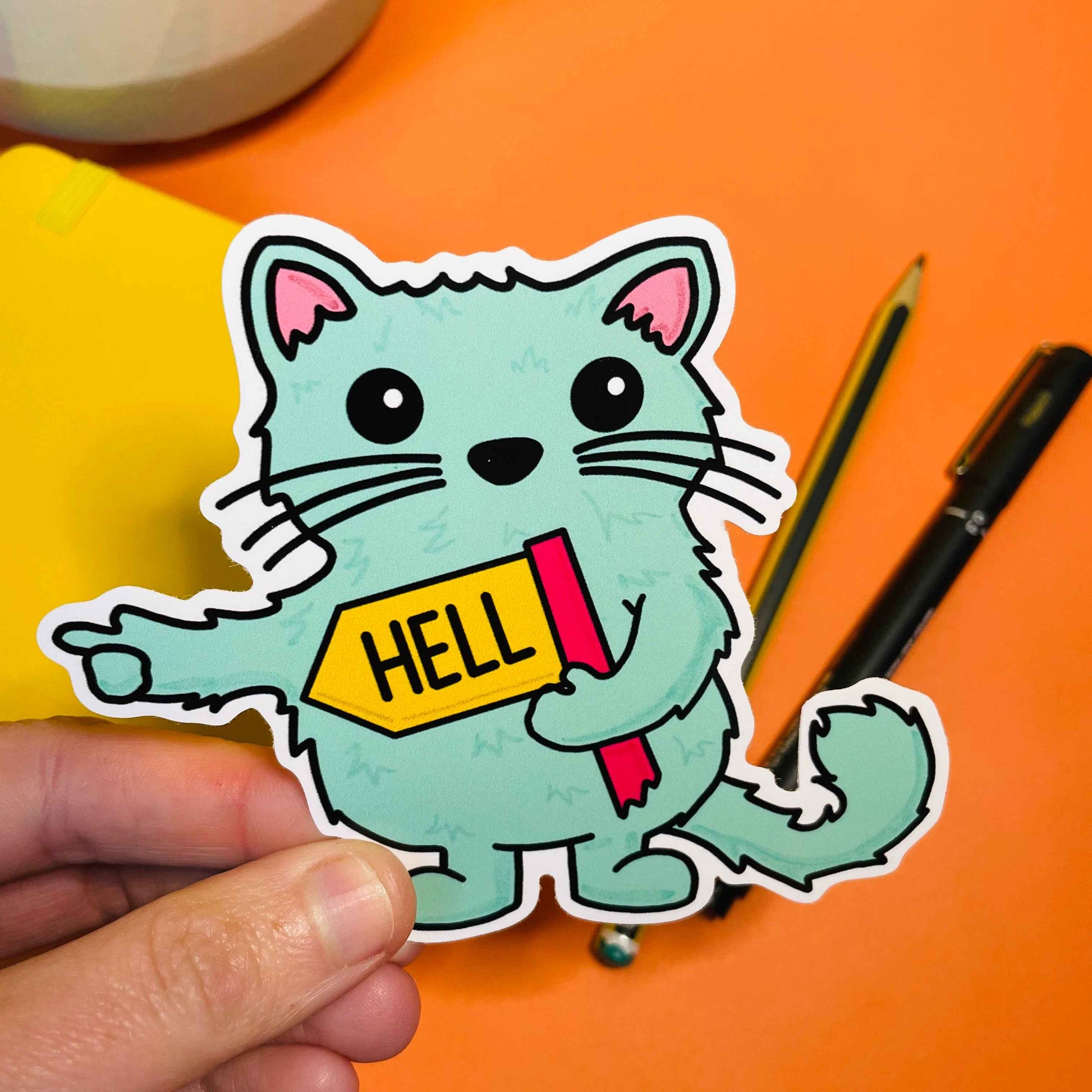 Go To Hell Kitty Vinyl Sticker
