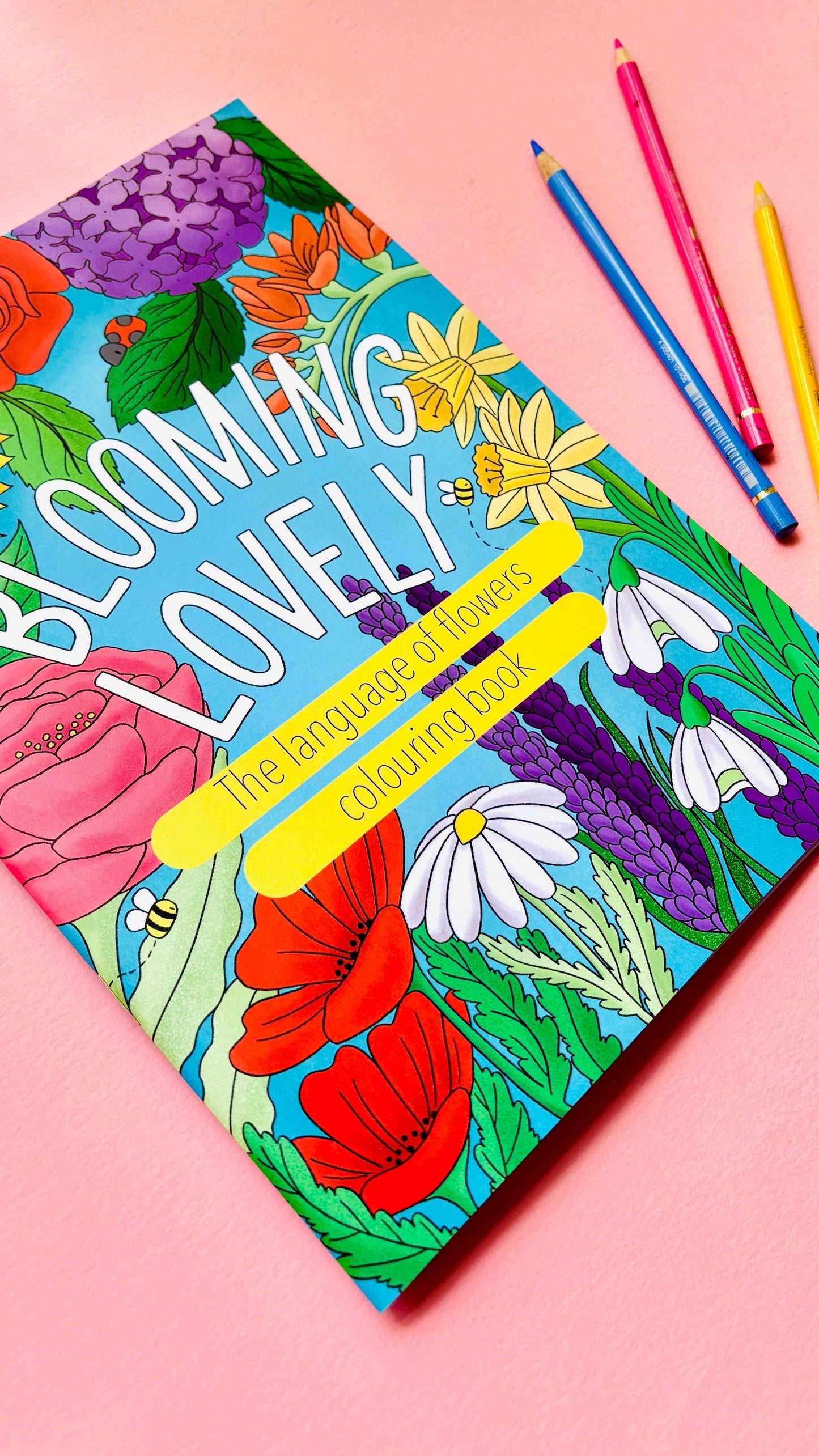 Blooming Lovely: The language of flowers colouring book for adults. A bold and easy to colour creative activity. Hand drawn pages this charming indie floral colouring book won’t be found anywhere else. Each page has a different flower and a fact about its meaning for a fun educational experience. Colouring books are ideal for self care and mindfulness.