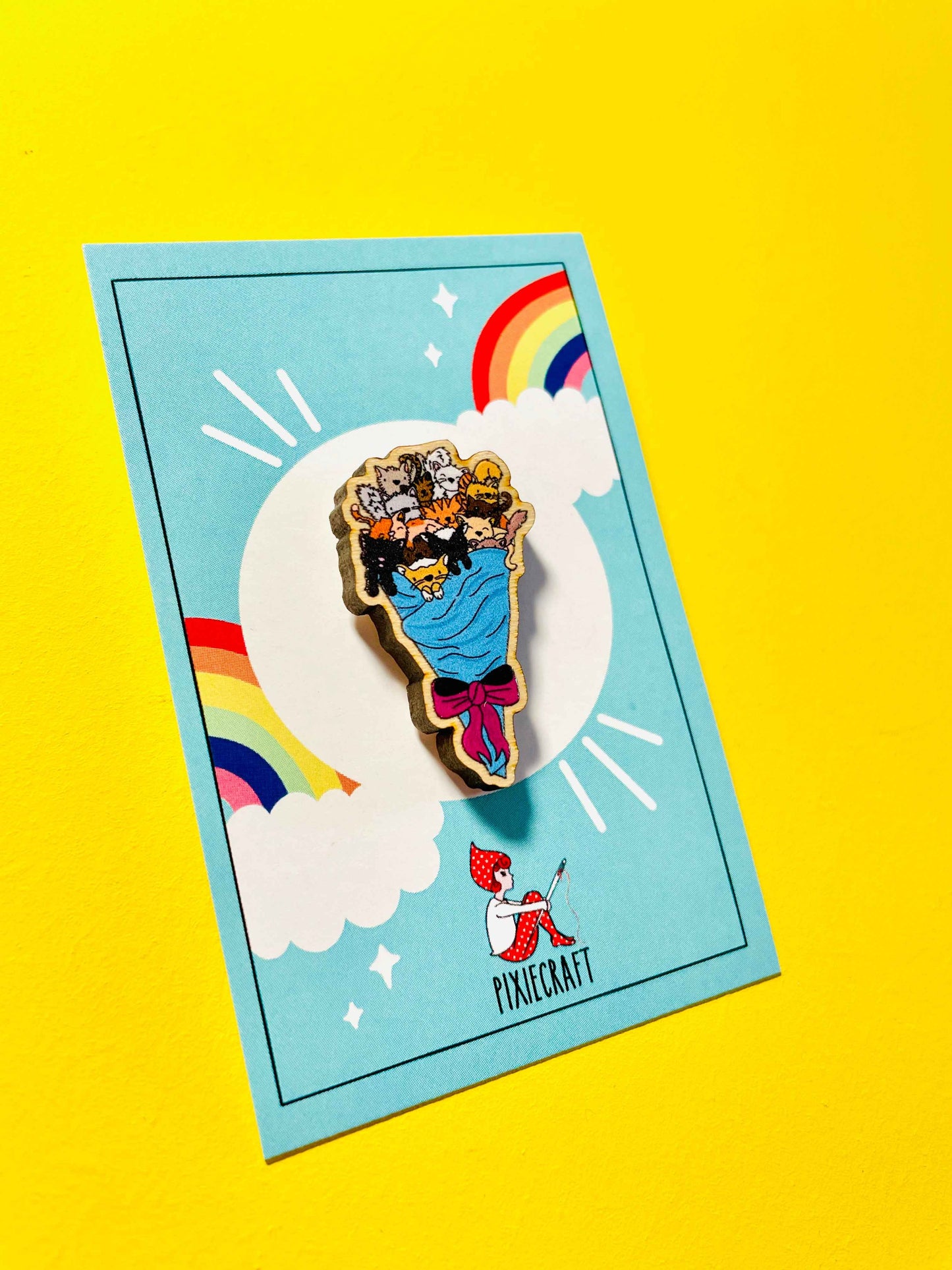 Bouquet of Kittens Pin Badge