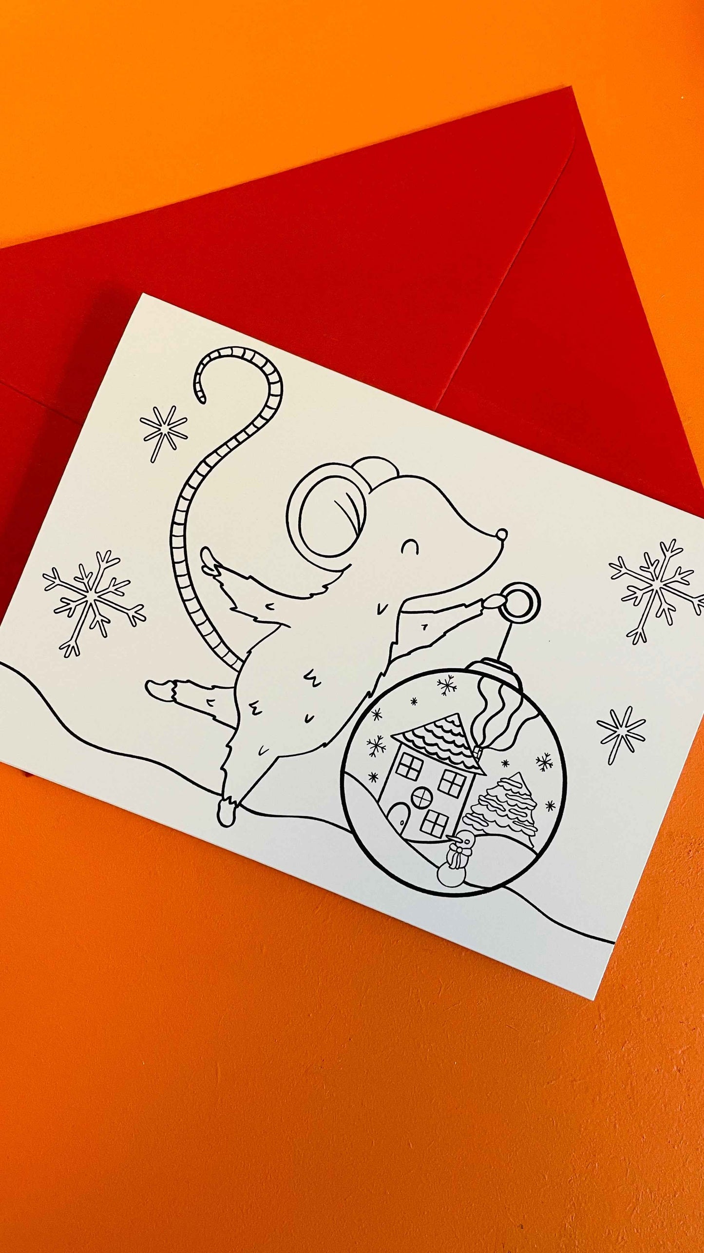 Colour your own Christmas cards: set of 4