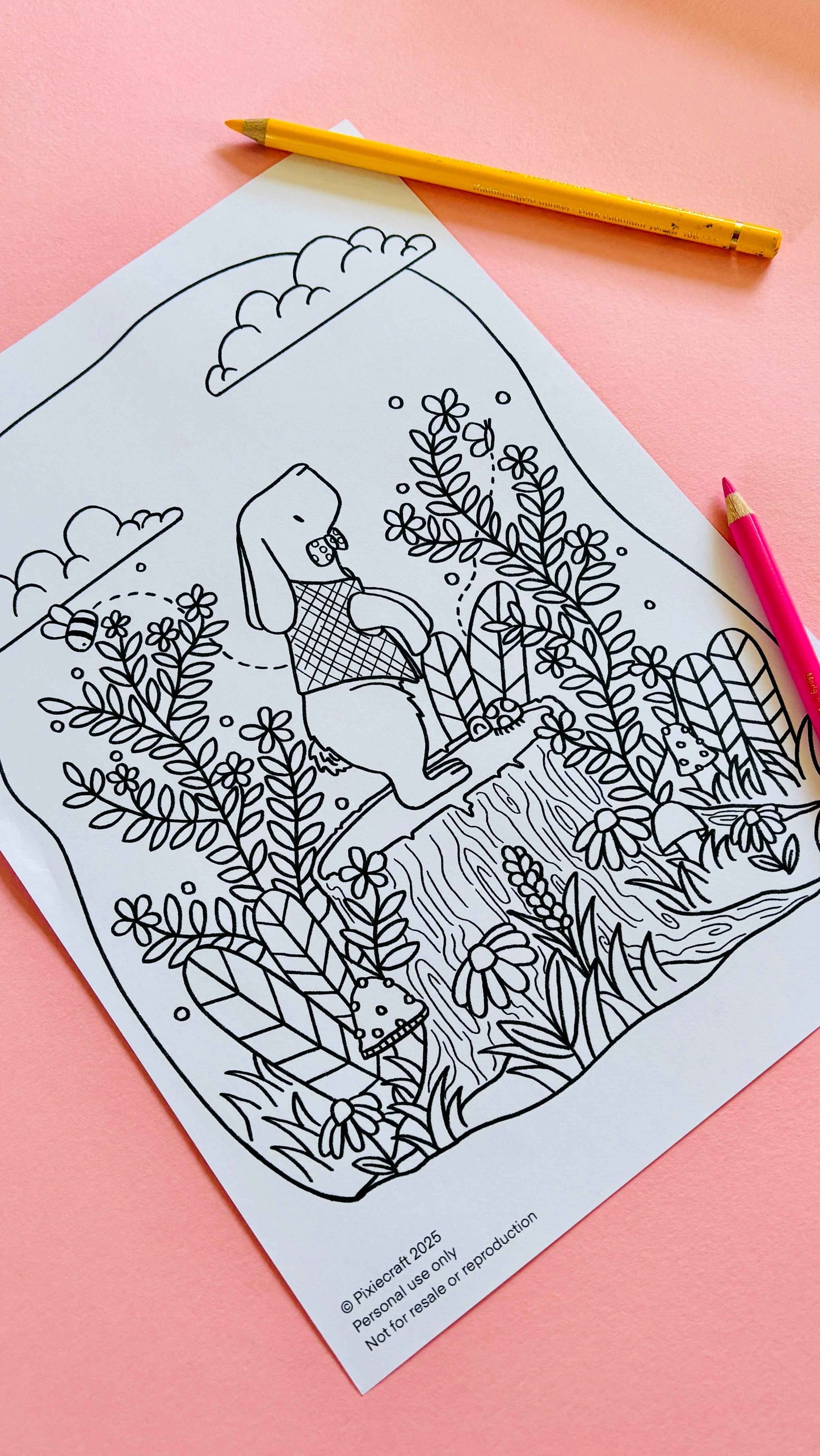 FREE Easter Bunny PDF Colouring Page