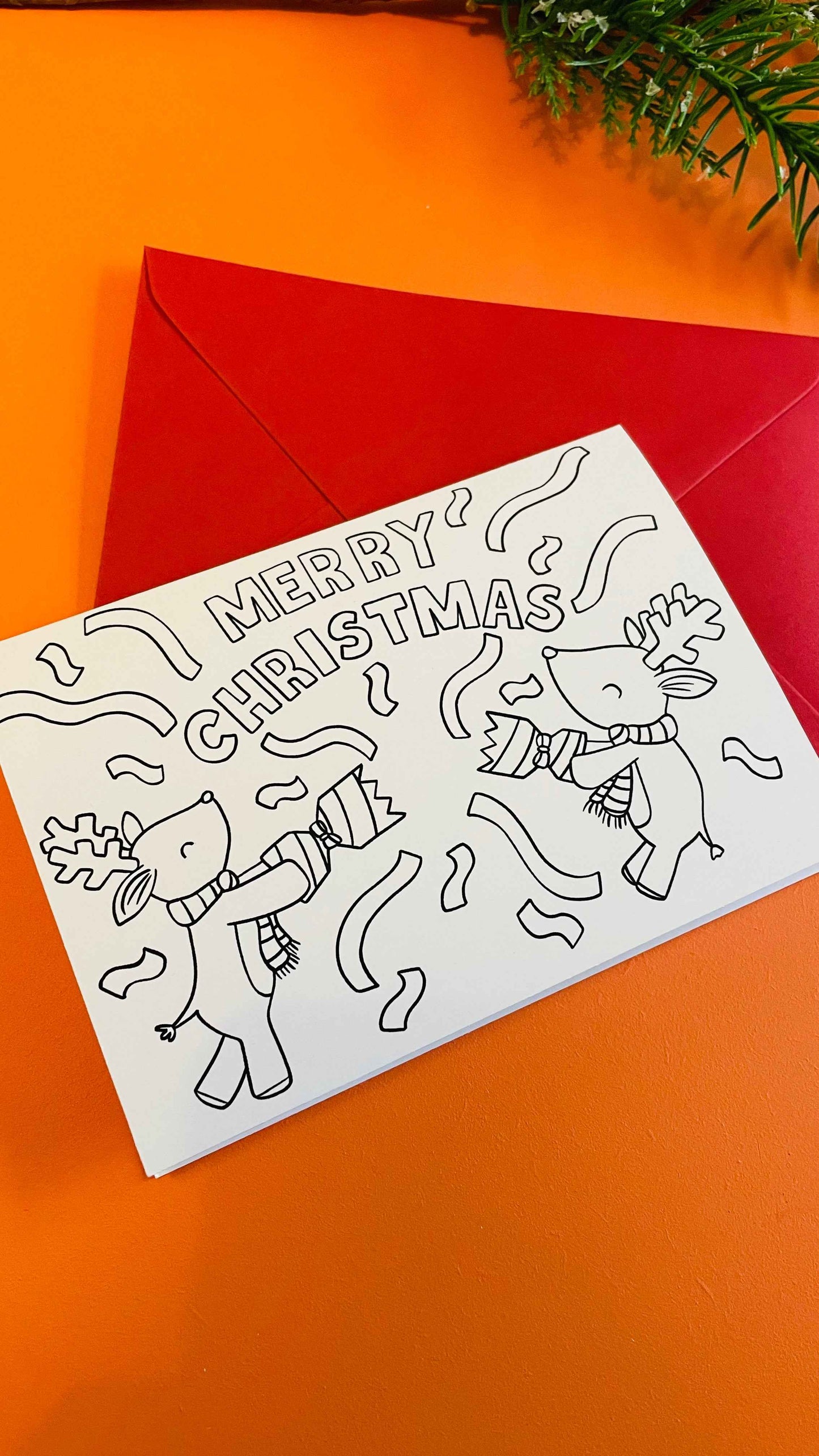 Colour your own Christmas cards: set of 4