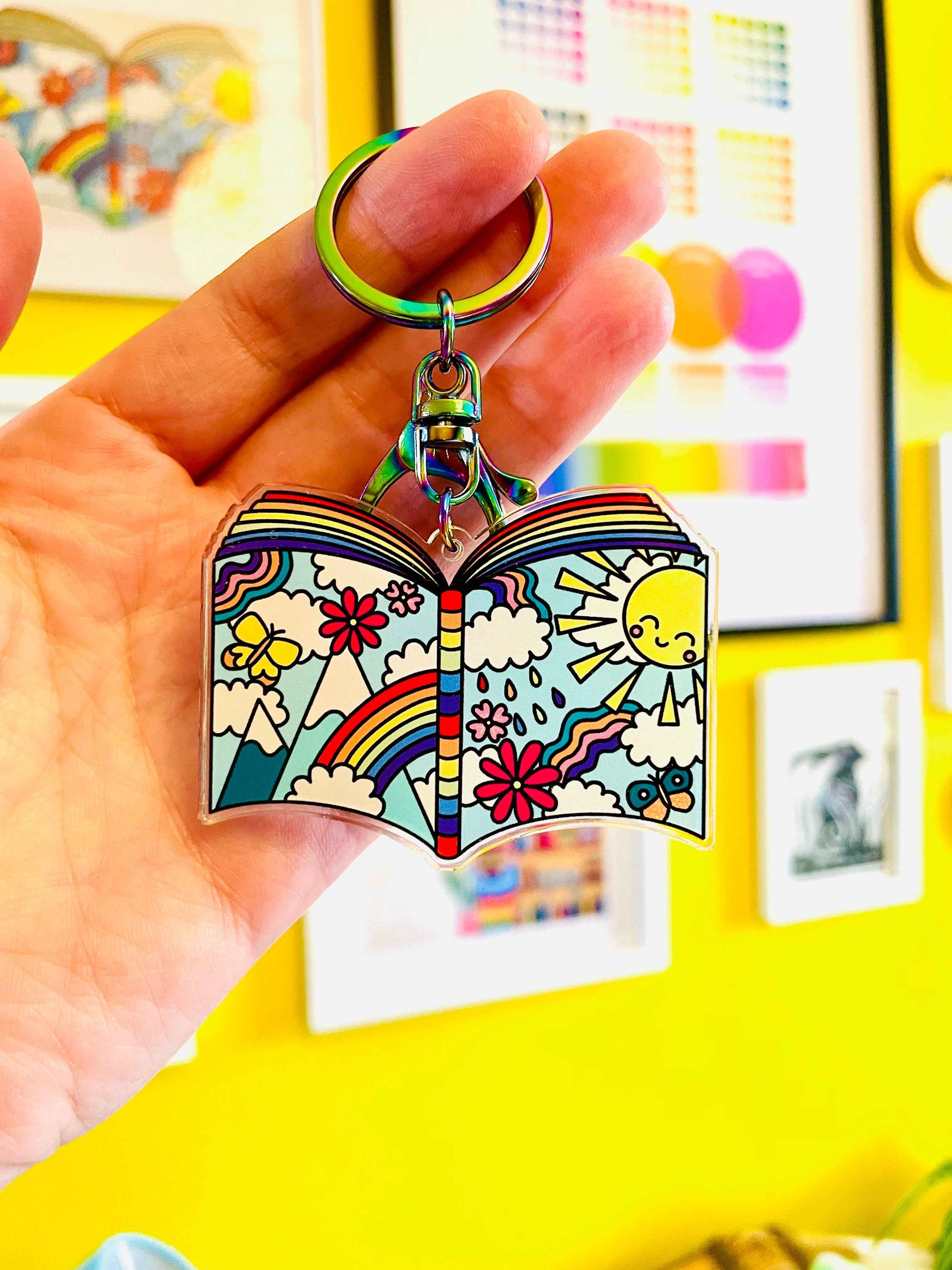 Rainbow Book Acrylic Keyring
