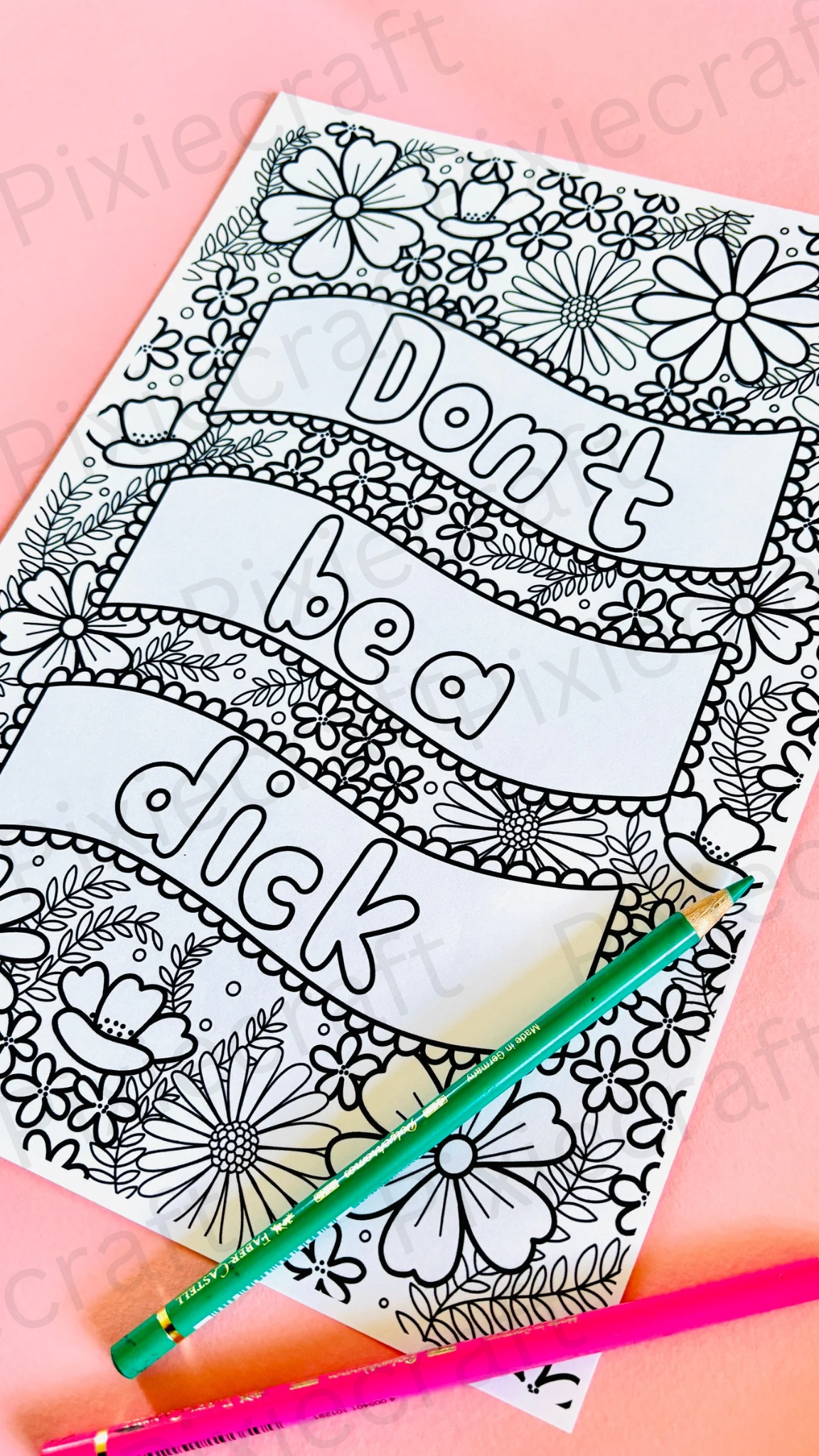 Sweary Affirmations PDF Adult Colouring Pages: Instant Digital Download