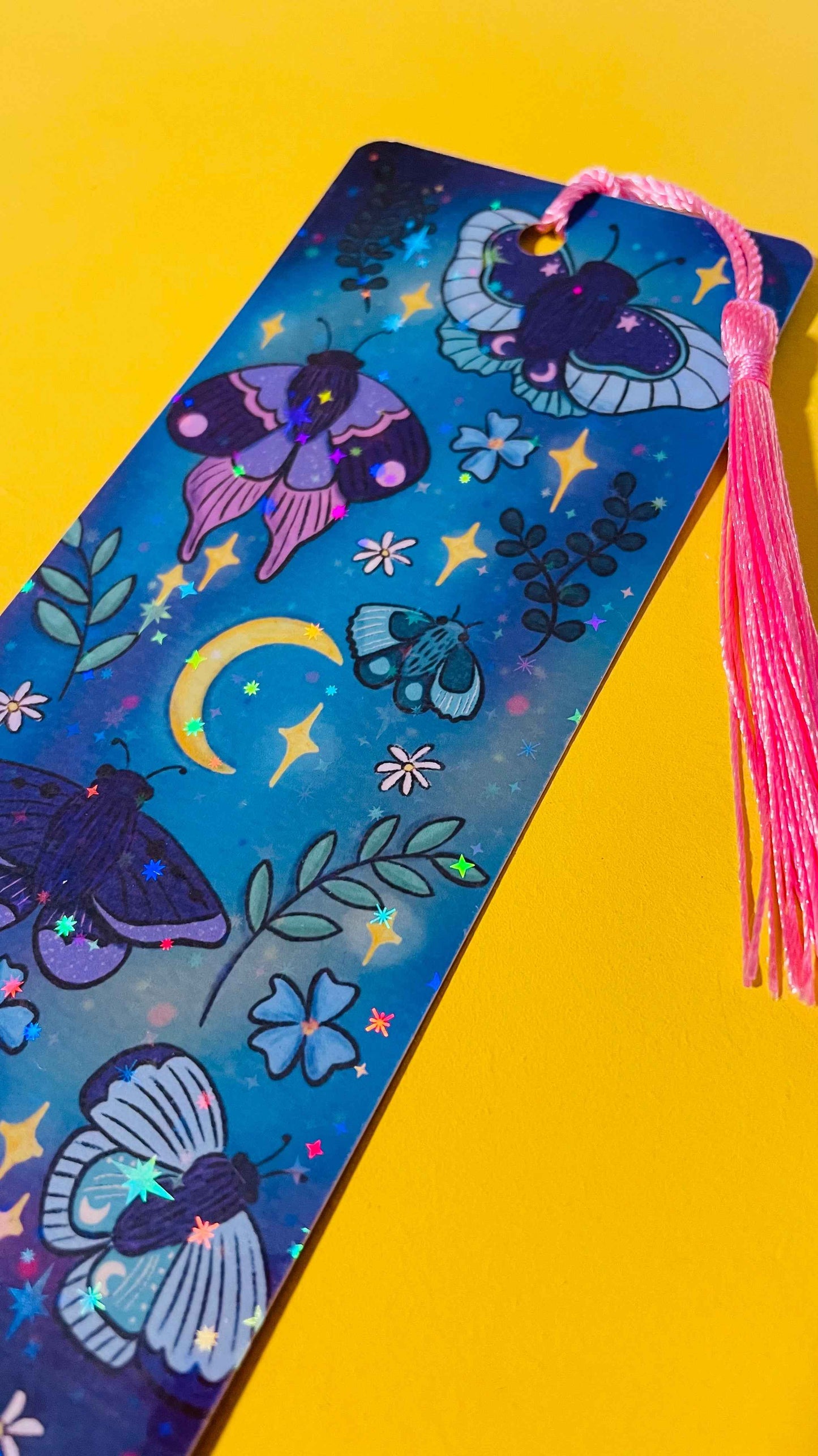 Witchy Moths Holographic Bookmark