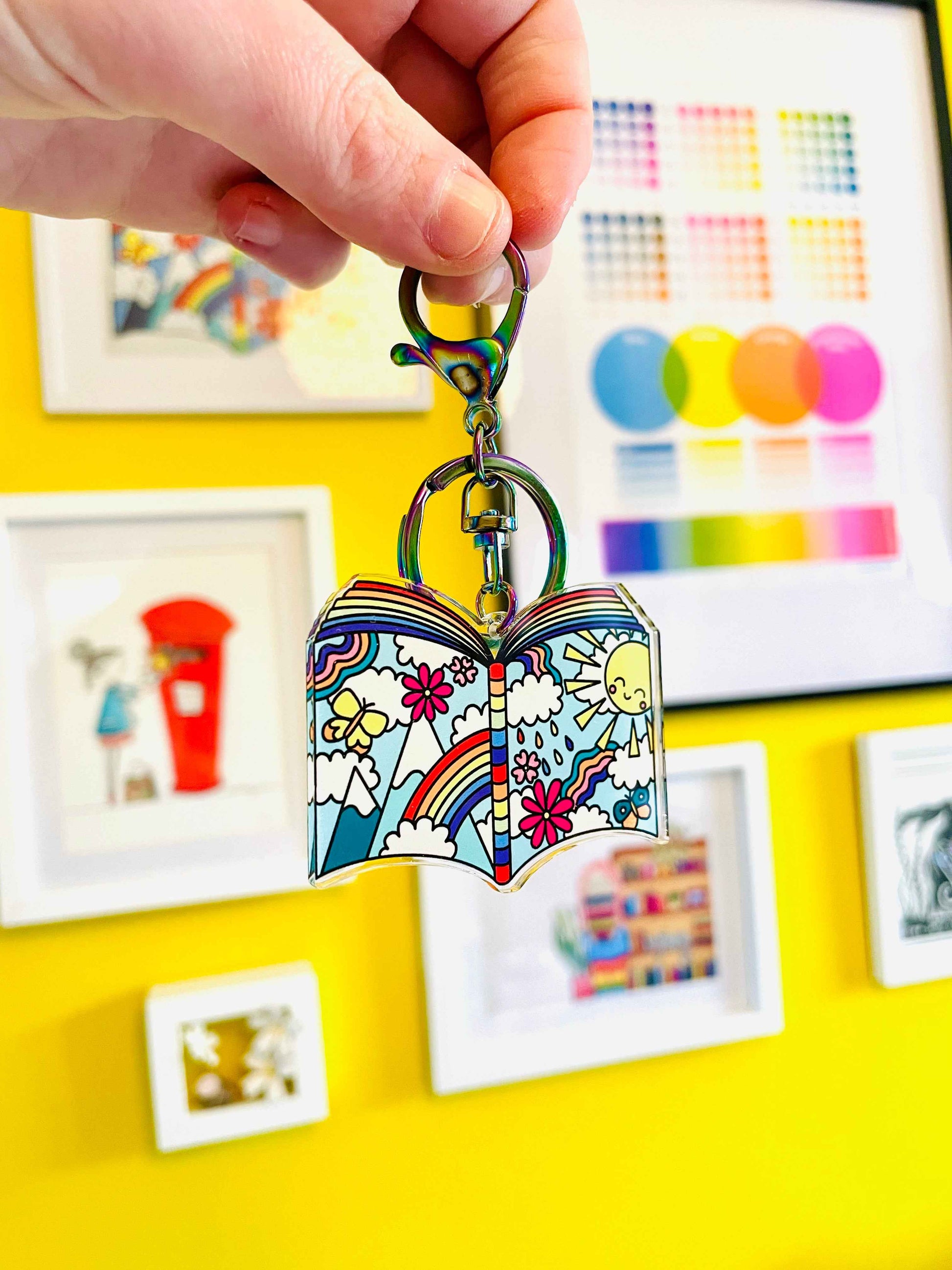 Rainbow Book Acrylic Keyring