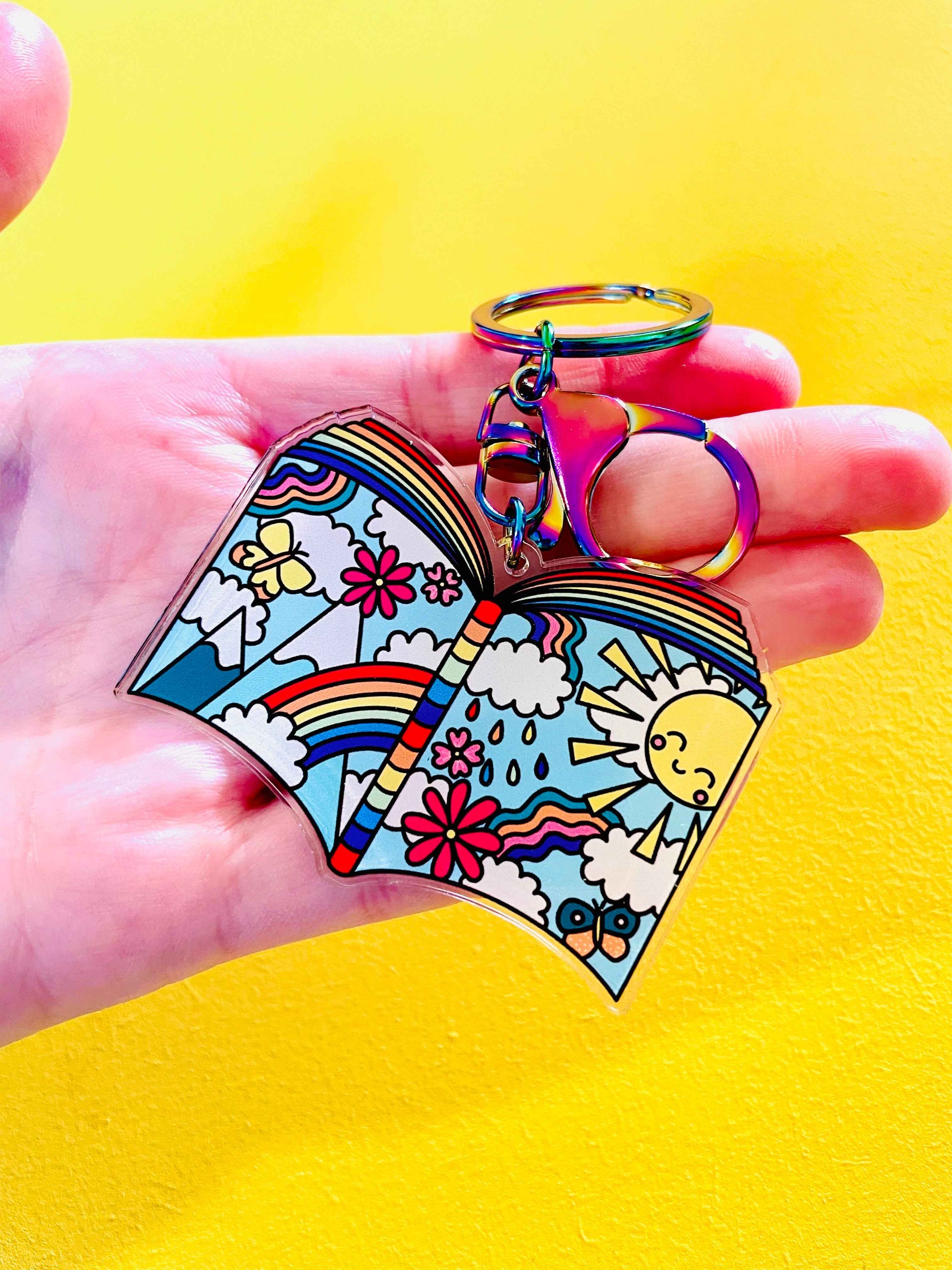 Rainbow Book Acrylic Keyring