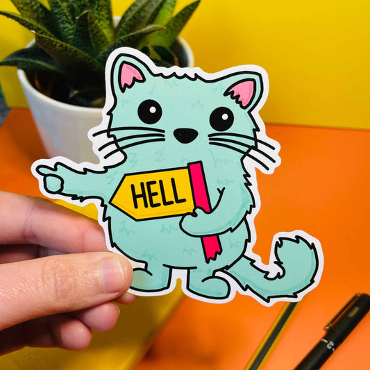 Go To Hell Kitty Vinyl Sticker