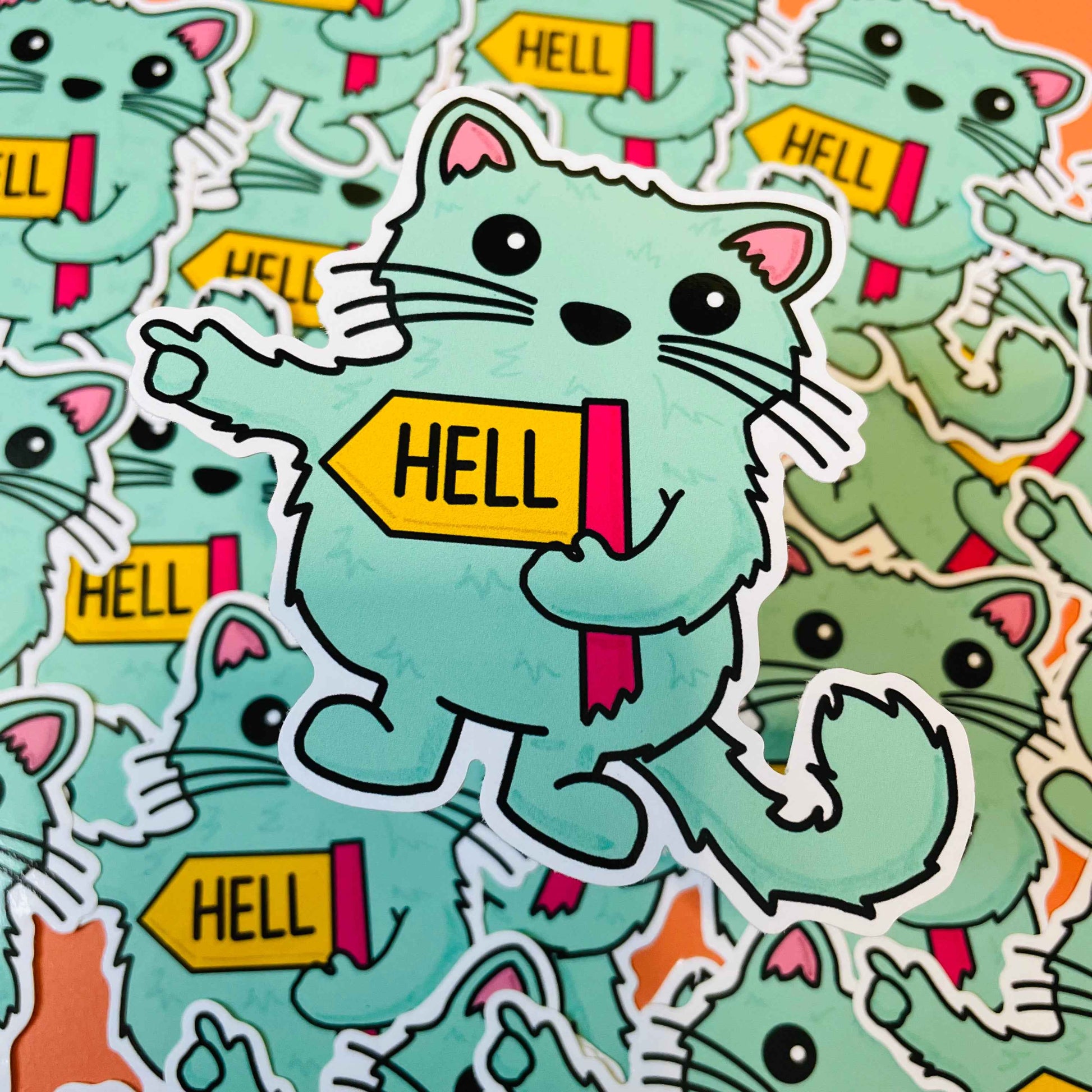 Go To Hell Kitty Vinyl Sticker