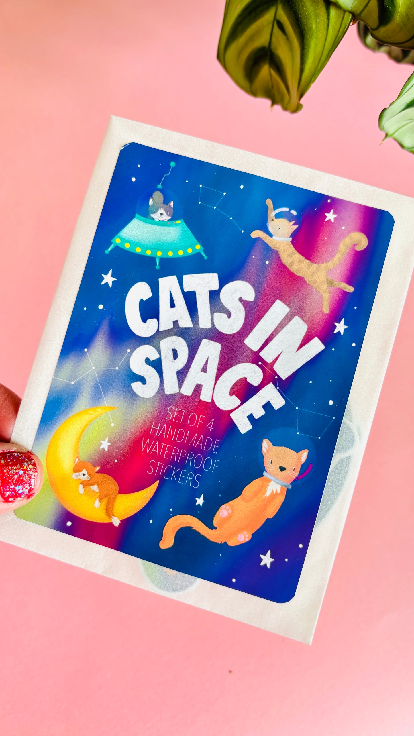 Cats in space vinyl waterproof stickers