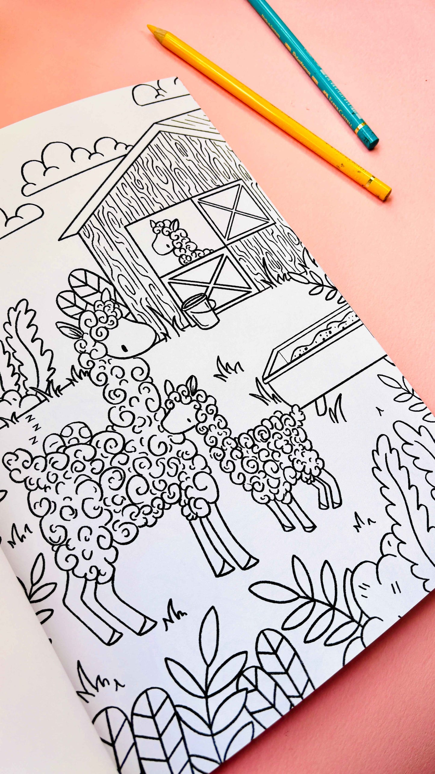 Spring into colour A4 colouring book