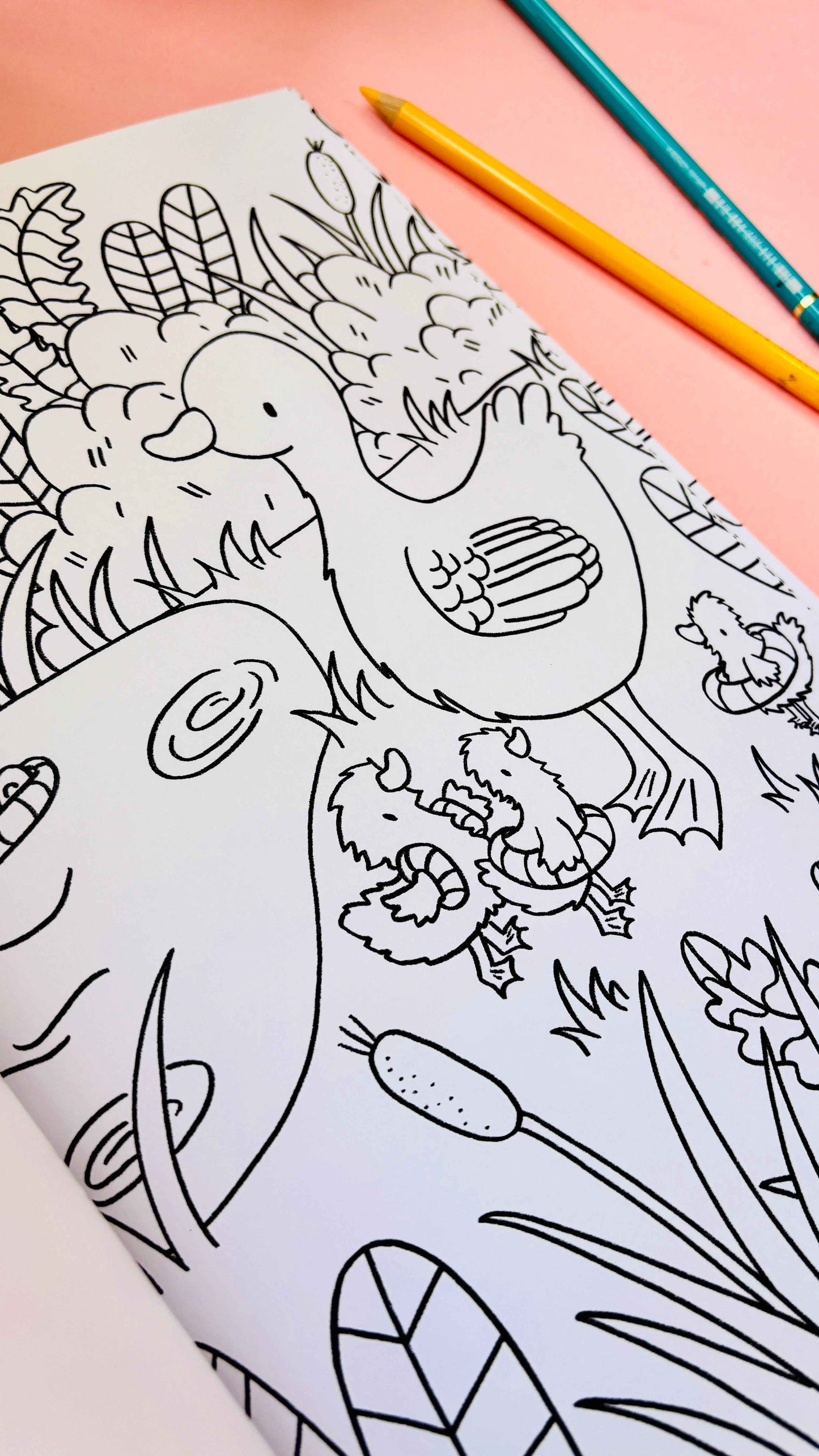 Spring into colour A4 colouring book