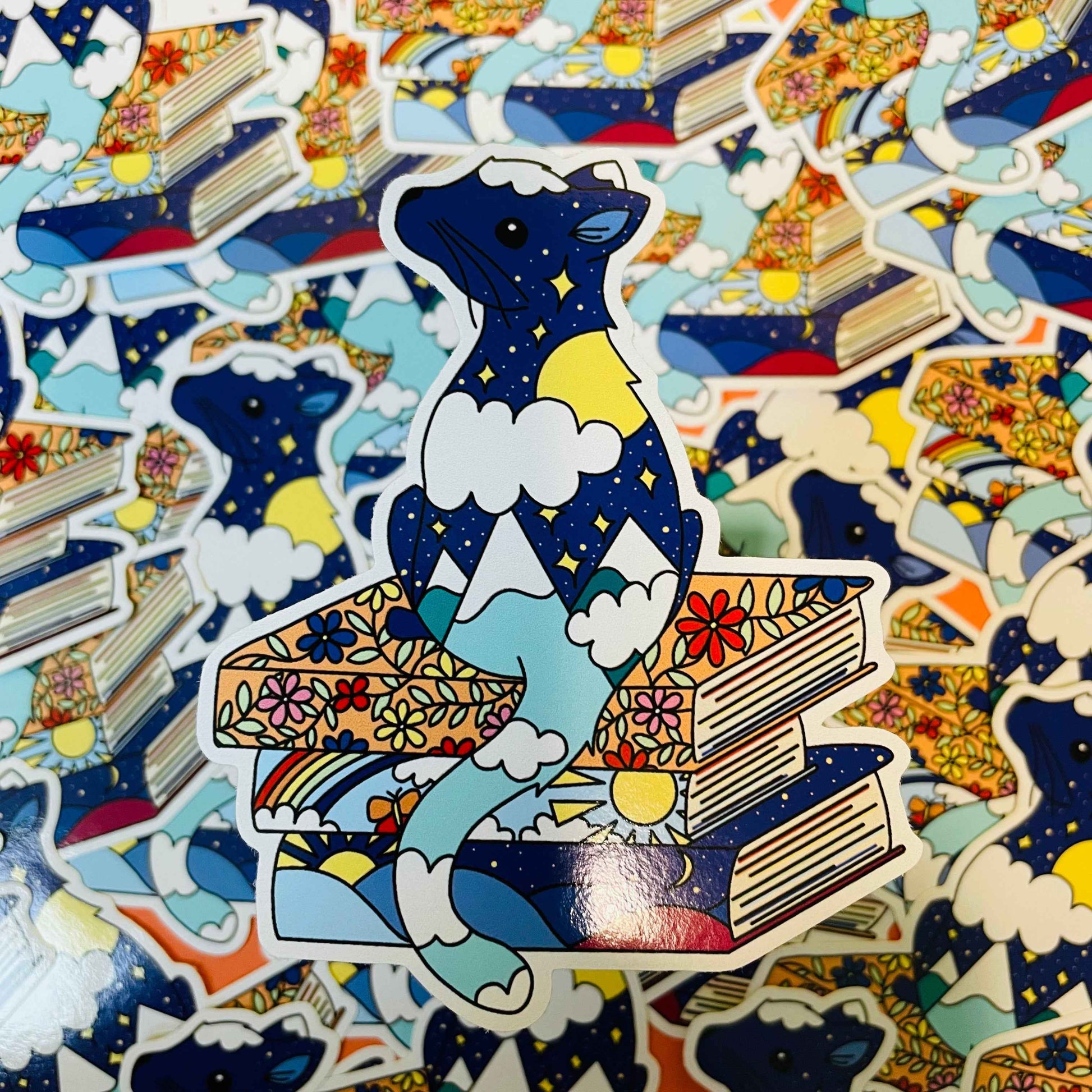 Cat sticker- Handmade Bookish Vinyl Decal