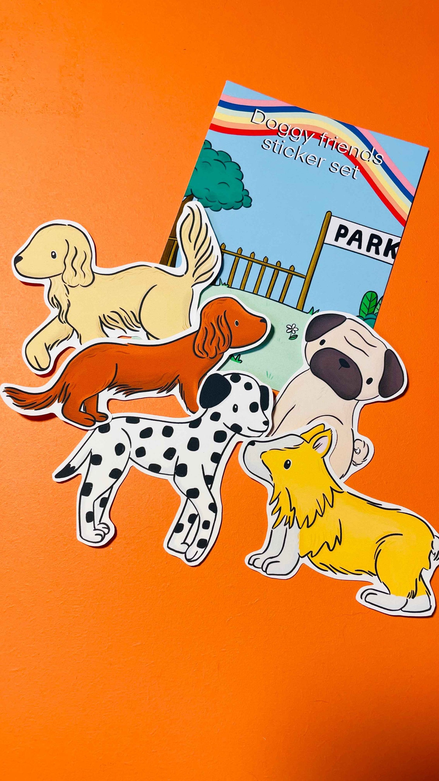 Doggy Friends Sticker set: A set of 5 illustrated dog stickers