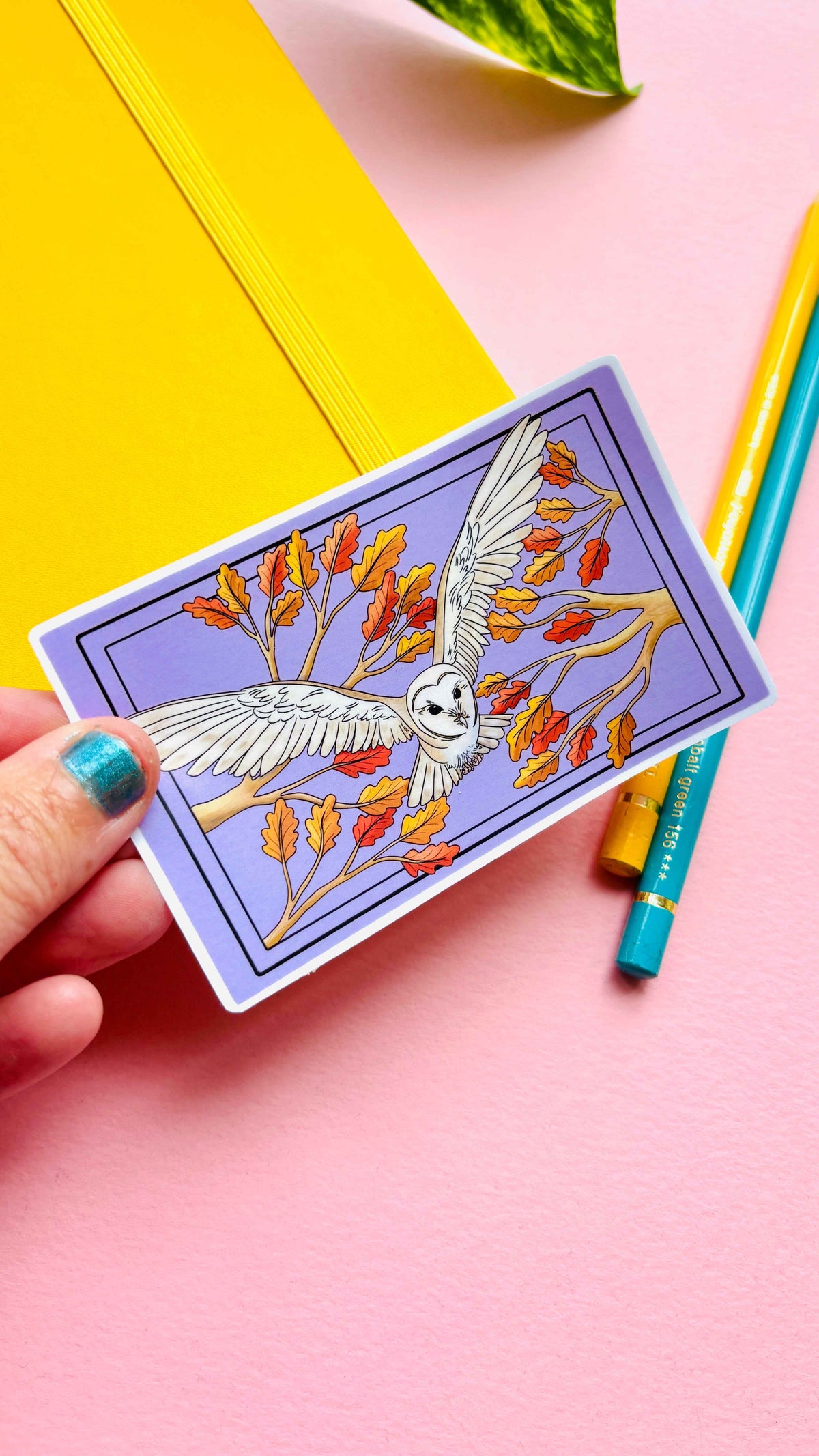 Barn Owl Illustrated Waterproof Sticker- Nature Stationery
