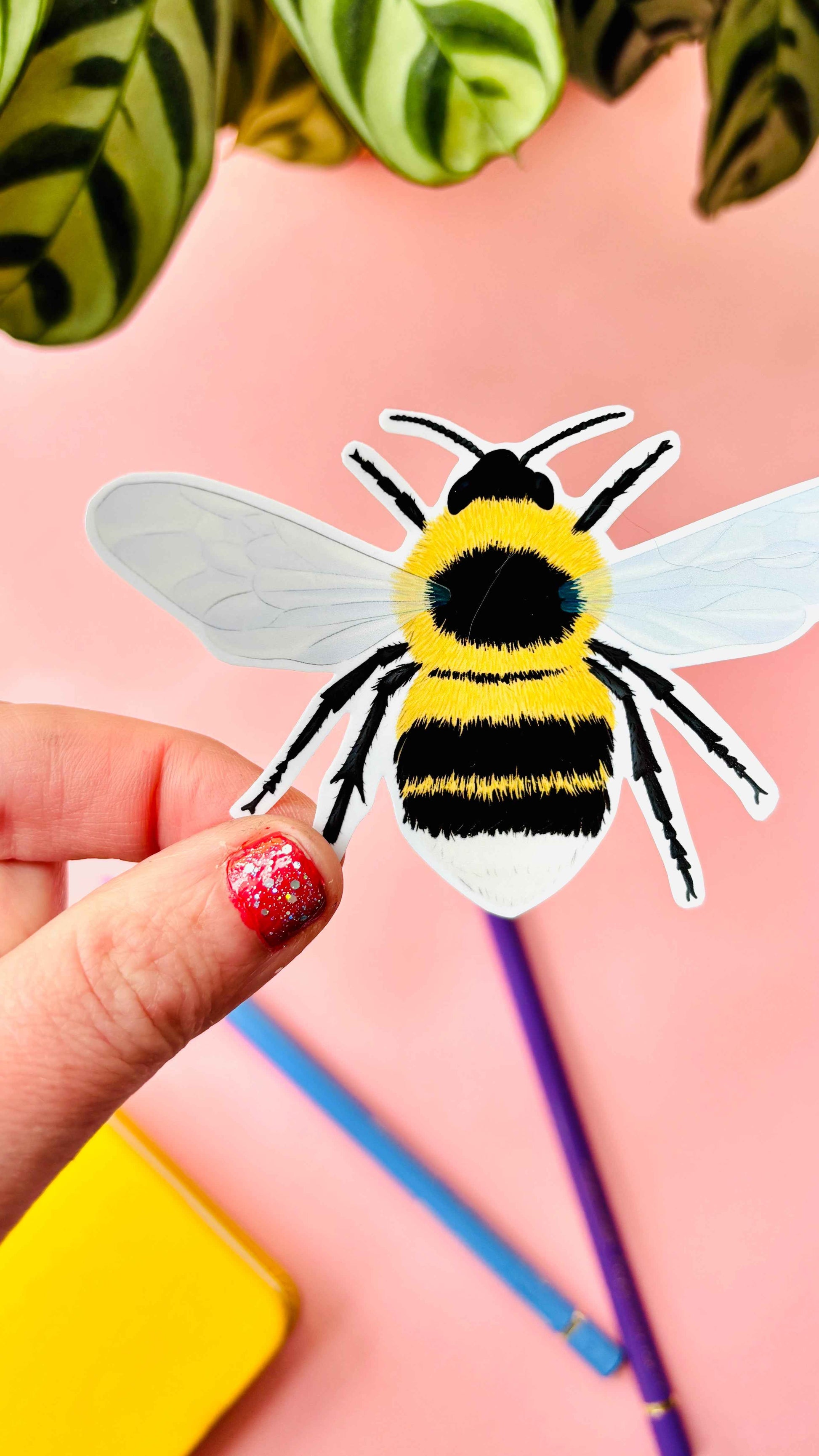 Garden Bumblebee Vinyl Sticker- Handmade Waterproof Decal