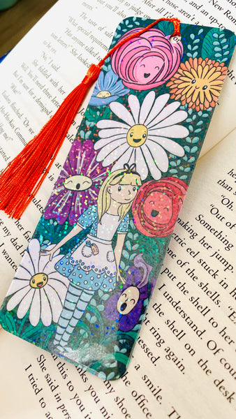 Alice and the Flowers Illustrated Rainbow Bookmark