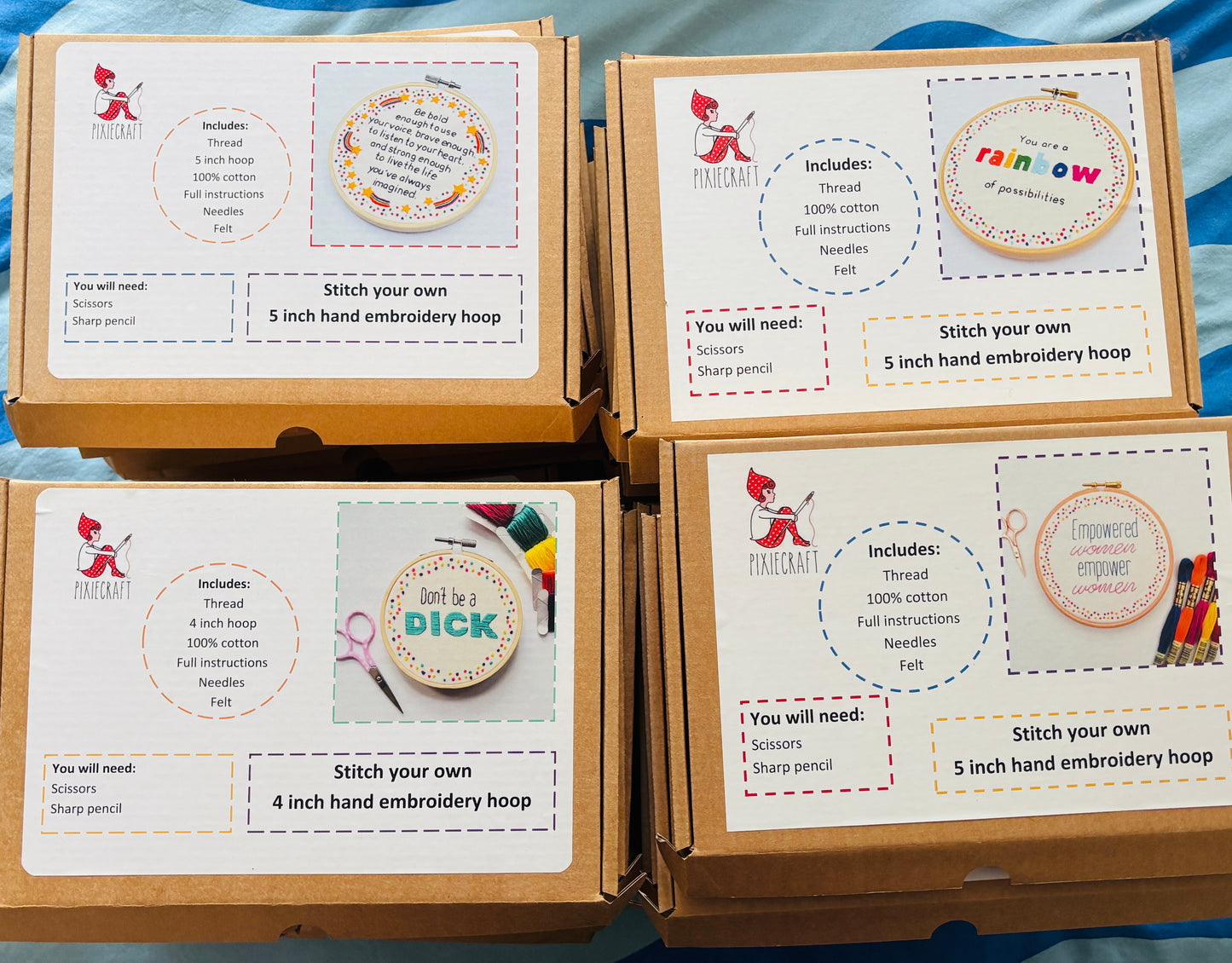 CLEARANCE Hand Embroidery Craft Kits