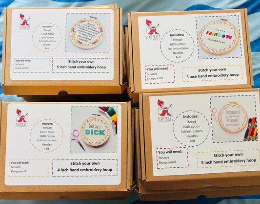 CLEARANCE Hand Embroidery Craft Kits - Pixiecraft