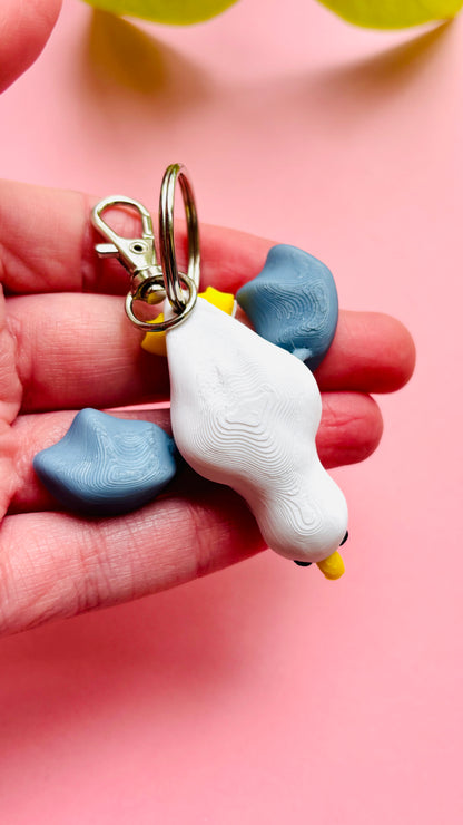 Chip the Seagull Keyring- 3D Printed Bird Trinket