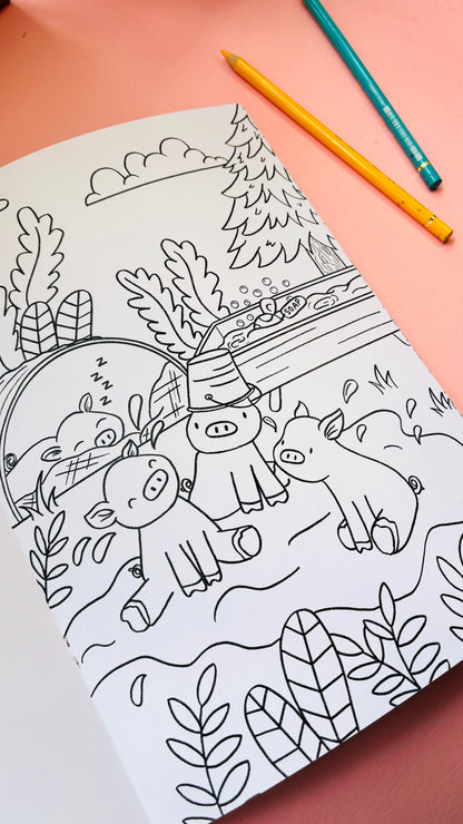 PRE-ORDER Spring into colour A4 colouring book - Pixiecraft