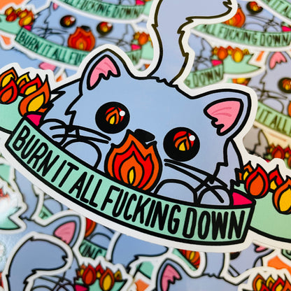 Sweary cat vinyl decal 