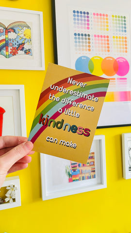 Kindness rainbow postcards