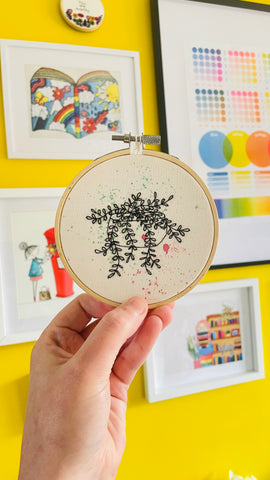 Clearance Plant Hand Embroidery Hoop Art