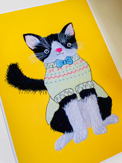 Noodle the Jumper Cat Original Art Charity Print