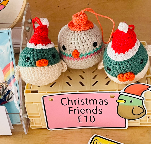 Christmas bauble crochet bird friends