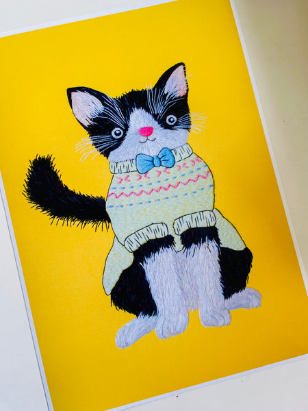 Noodle the Jumper Cat Original Art Charity Print