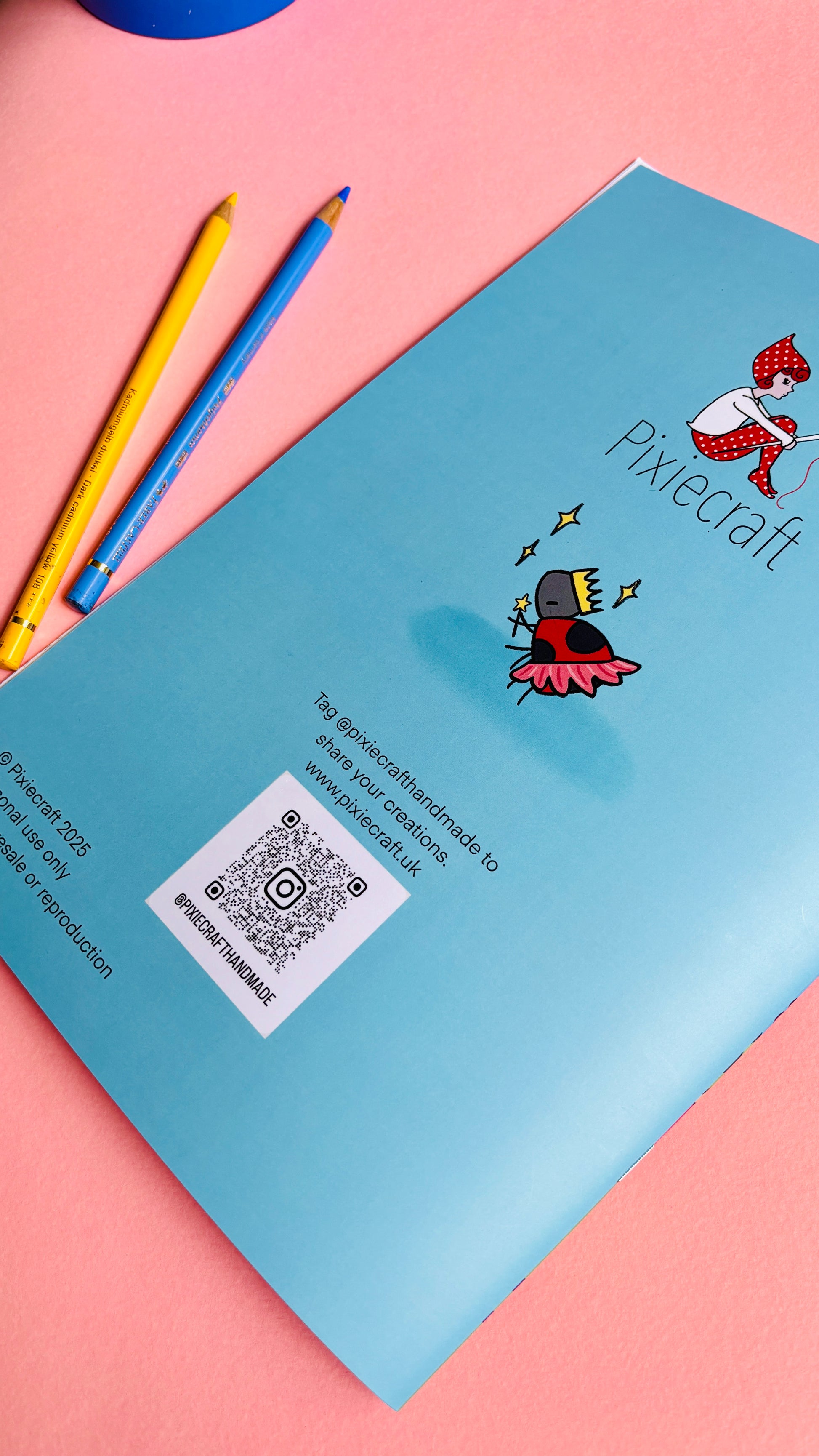 Hand drawn fairy colouring book for adults with 10 cute illustrated pages of tiny fairy house with a whimsical fantasy theme. A4 size and full colour cover perfect for gifts for kids and adults. 