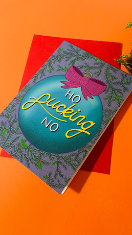 Ho f**ucking No Illustrated sweary Christmas card