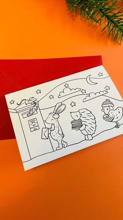 Colour your own Christmas cards: set of 4