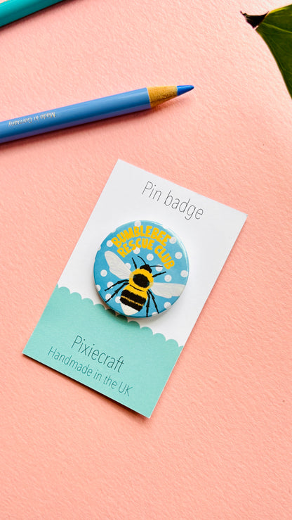 Bumblebee Rescue Club Badge or Magnet- Bee Gifts