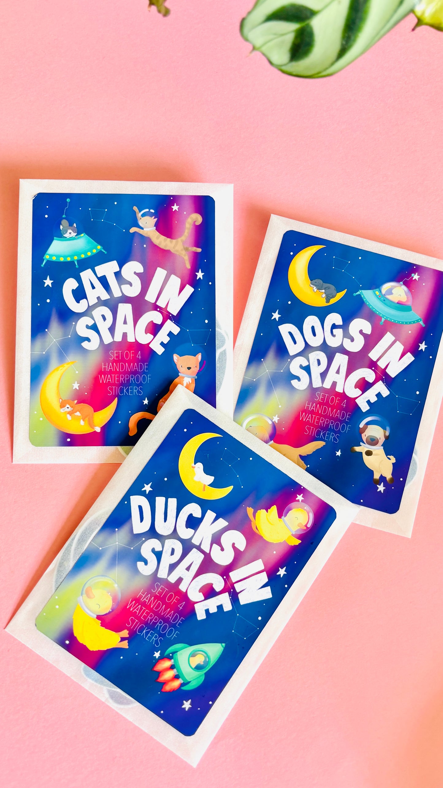 Cats in space vinyl waterproof stickers