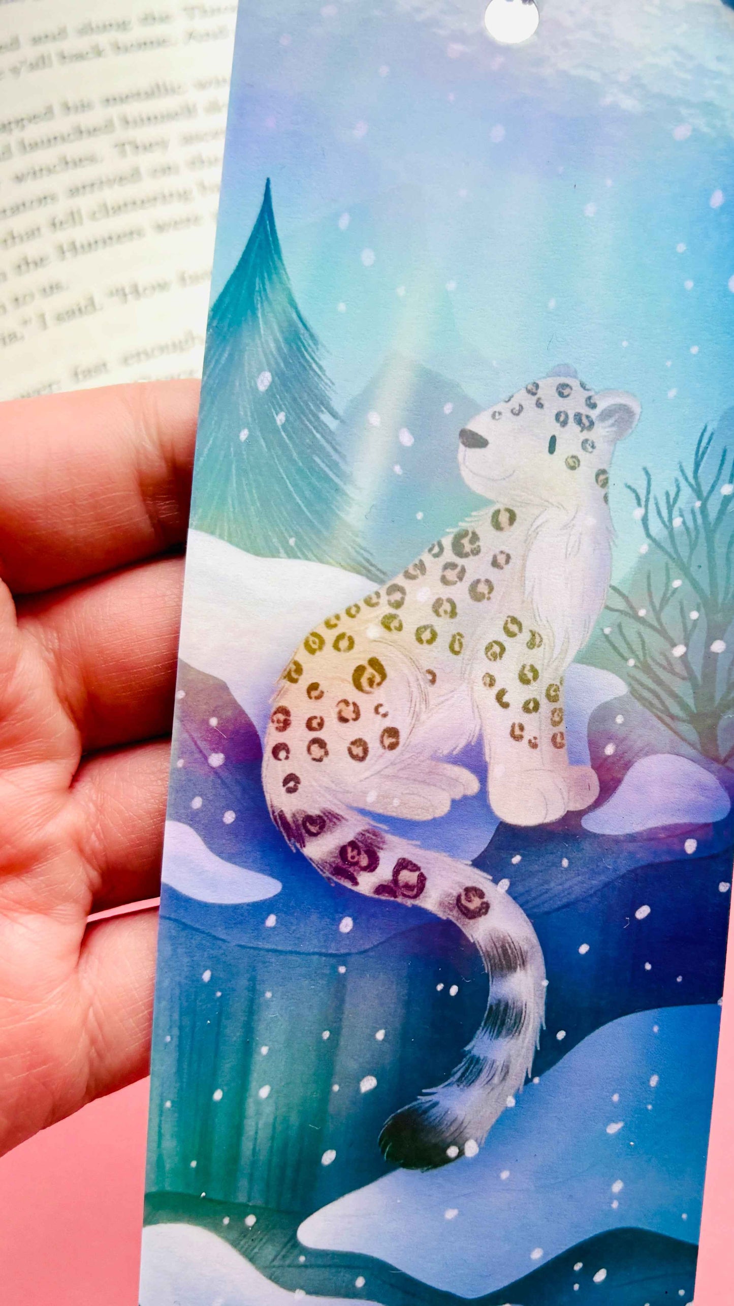 Snow Leopard Bookmark- Illustrated, Nature-Inspired Reading Gift