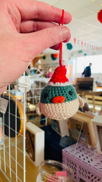 Christmas bauble crochet bird friends