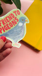 Pigeon gift waterproof sticker for nature lovers. An illustrated 10cm vinyl sticker. A 10cm sticker with a matte finish handmade in the uk 