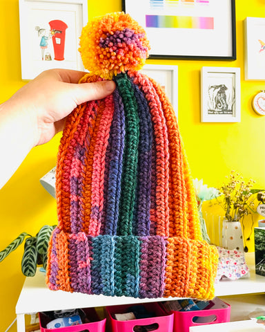 Rainbow Brights Crochet Hat