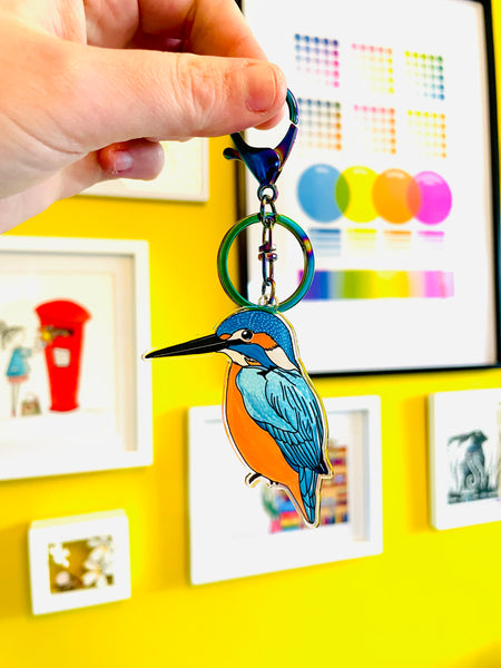 Kingfisher Recycled Acrylic Keyring